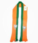 BJP orange green net muffler with lotus symbol