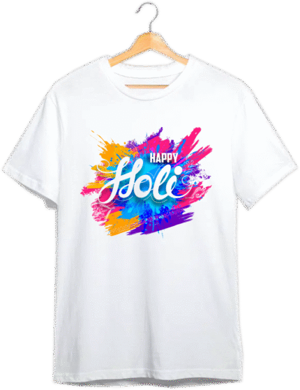 Holi T-Shirt – White Round Neck