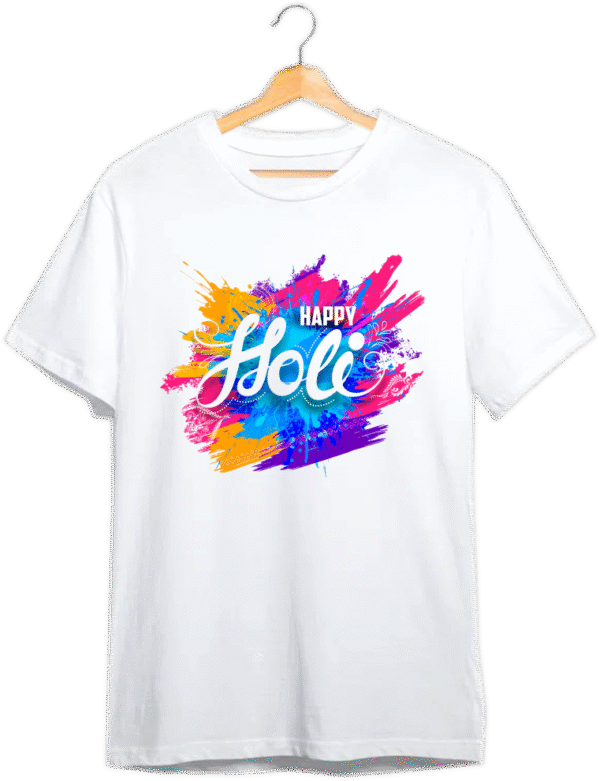 Holi T-Shirt – White Round Neck