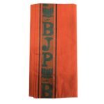 BJP Gamcha made of jacquard fabric in orange color with green BJP lettering and lotus symbol, ideal for election campaigns