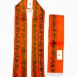 Buy BJP Jacquard Gamcha – Orange Scarf with Green Woven Text and Lotus Symbol