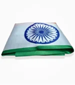 Indian Flag Satin 20x30 Inch Folded Tiranga Jhanda Close View