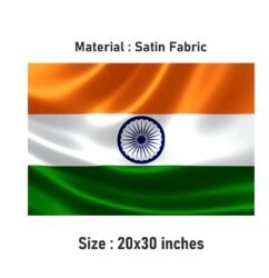 "Indian National Flag 20x30 Satin Tiranga for Har Ghar Tiranga Campaign"