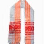 Asami Gamcha with Orange Border – 24x60 Inches Traditional Cotton Stole