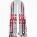 Asami Gamcha Red Border – Traditional Assamese Cotton Scarf