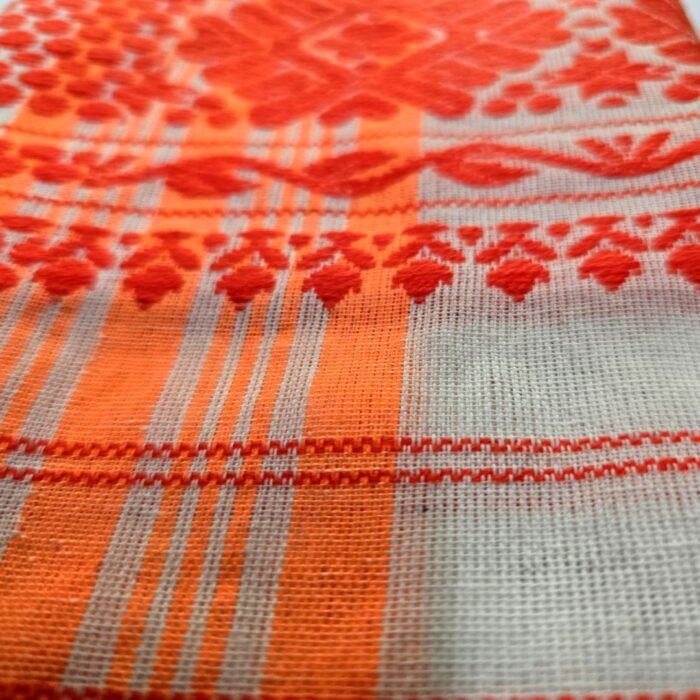 Asami Gamcha with orange border – close-up weave