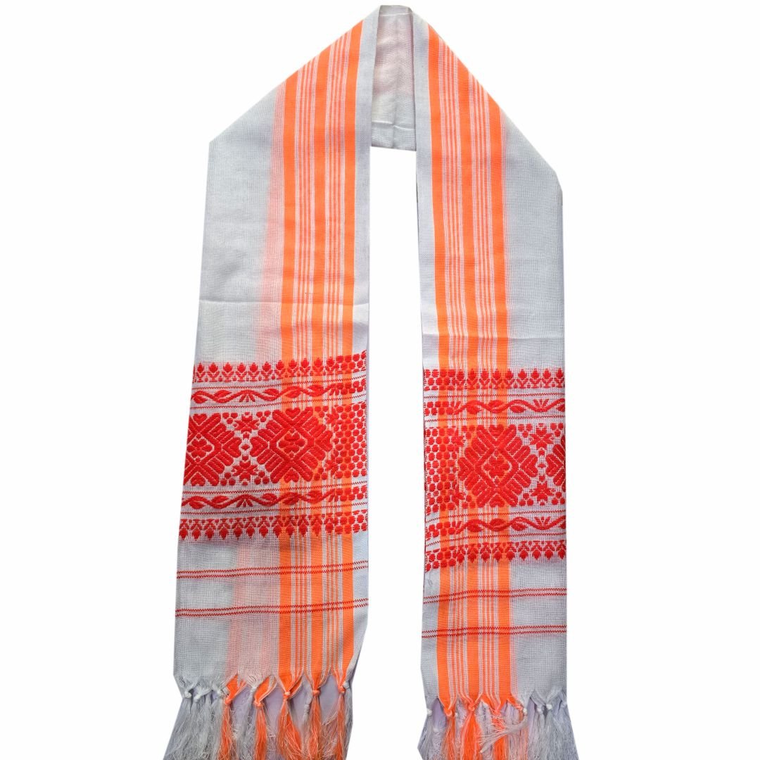 Asami Gamcha with orange border – front view