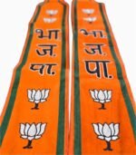 Buy BJP embroidery muffler with lotus symbol and Hindi text