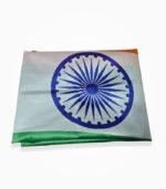 Indian Flag 28x42 Inch Satin Tiranga Folded View with Ashok Chakra