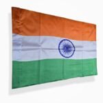 Indian Flag 28x42 Inch Satin Tiranga Jhanda Display Angle View