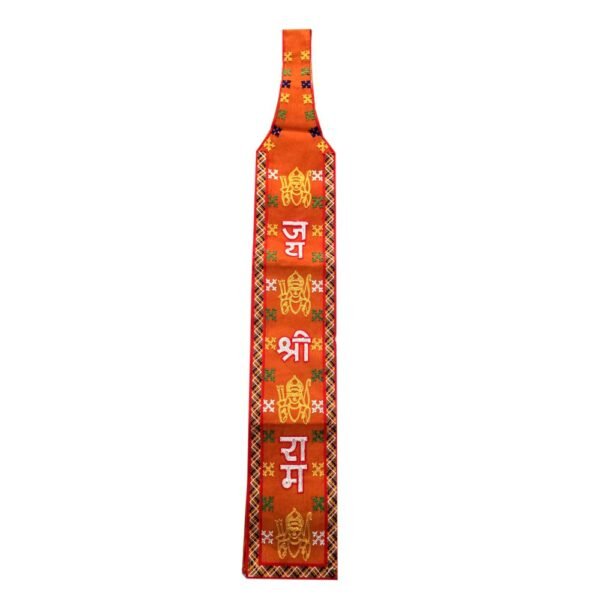Orange Jai Shri Ram Embroidered Religious Muffler