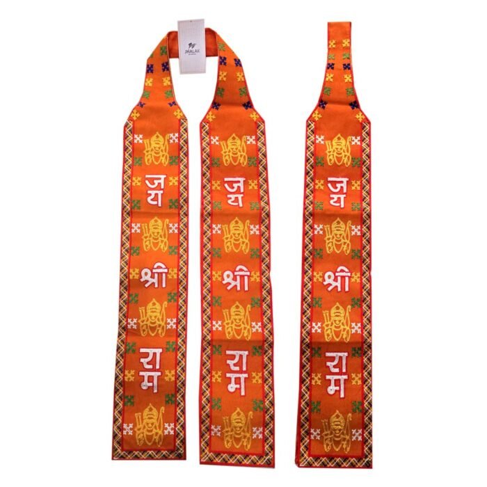 Jai Shri Ram Embroidered Muffler with Ram Ji Image and Decorative Border