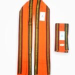 Buy Orange Madrasi Gamcha – Traditional Scarf with Green Border