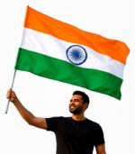 Indian National Flag satin 28×40 inch held during national celebration