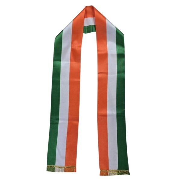 Tiranga Patka - National Satin Tricolor Muffler with Lace.