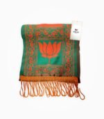 Folded BJP muffler with large central lotus and border