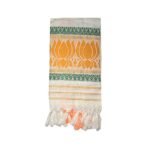 Assami Gamcha with Orange Lotus Design