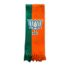 BJP muffler with lotus symbol and orange-green design