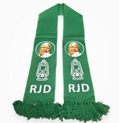Rashtriya Janata Dal (RJD) party scarf in green with leader's image