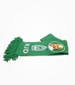 RJD green muffler with Lalu Prasad Yadav photo and lantern symbol