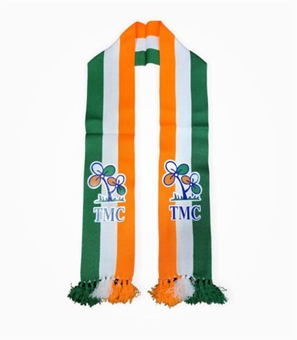 TMC muffler in Indian flag colors with party logo