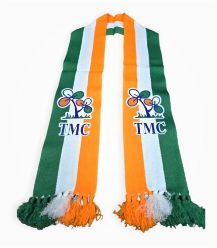 TMC muffler in Indian flag colors with party logo