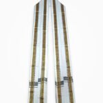 Buy White Cotton Gamcha – 2 Meter Scarf with Silver-Gold & Dark Green Border