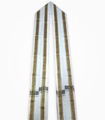 Full-length view of white gamcha – 2 meter scarf with woven borders