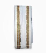 White cotton gamcha – neatly folded with elegant thread border