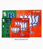 BJP satin flags size comparison – 20x30, 28x42, 40x60 inches