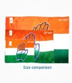 Congress flags in 20x30, 28x42, and 40x60 inch satin sizes – size comparison layout