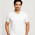 White Collar T-Shirt – Honeycomb Knit, Regular Fit, JMP Brand