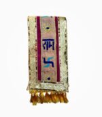 Jai Shree Ram Swagat Muffler half fold pink golden with sequin embroidery