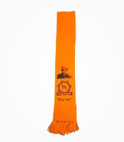 Bageshwar Dham Sarkar Orange Muffler – Single Fold Hindu Rashtra Print