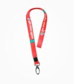 BJP id card holder lanyard orange folded view with metal hook