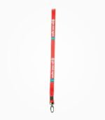 Orange BJP lanyard for id card holder complete strap view