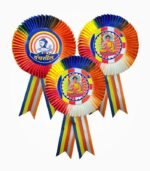 Panchsheel ribbon badge multicolor single layer group view with two design options