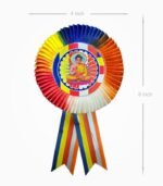 Panchsheel ribbon badge multicolor single layer size 4 inch badge 6 inch height