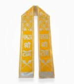 Jai Shree Ram Phatka yellow stole silver print