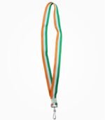 Tiranga id card holder lanyard front view tri colour neck strap