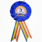 Panchsheel ribbon badge blue single layer with पंचशील Buddha logo