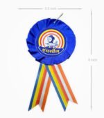 Panchsheel ribbon badge blue single layer size 3.5 inch badge 6 inch height