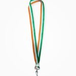 Tri colour id card lanyard orange white green neck strap full view