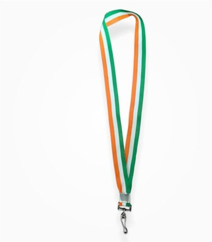 Tri colour Tiranga lanyard for id card holder front view