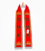 DMK rally muffler red embroidery scarf Dravida Munnetra Kazhagam