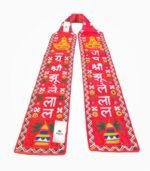 jai jhulelal embroidered scarf religious muffler red