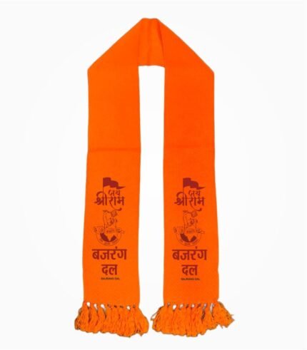 Bajrang Dal Muffler orange full length front view