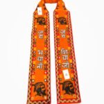 Jai Shivaji embroidered muffler orange campaign scarf front view