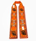Jai Shivaji embroidered muffler orange campaign scarf front view