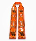 Orange Jai Shivaji embroidered campaign muffler with Shivaji Maharaj design